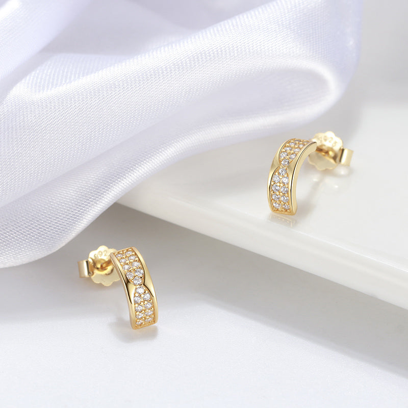 Crystal Half Pave Earring