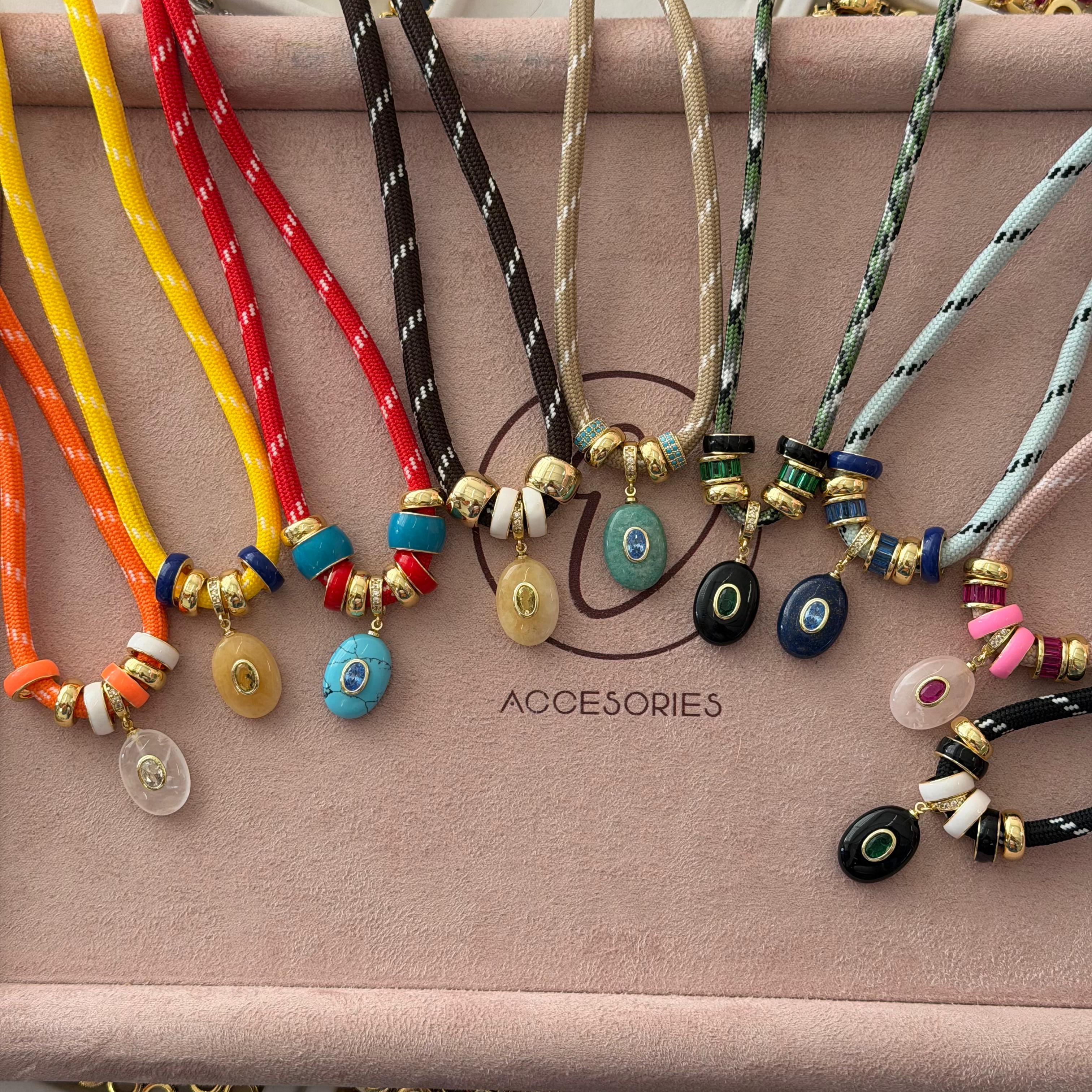 Boho Stone Cord Necklace