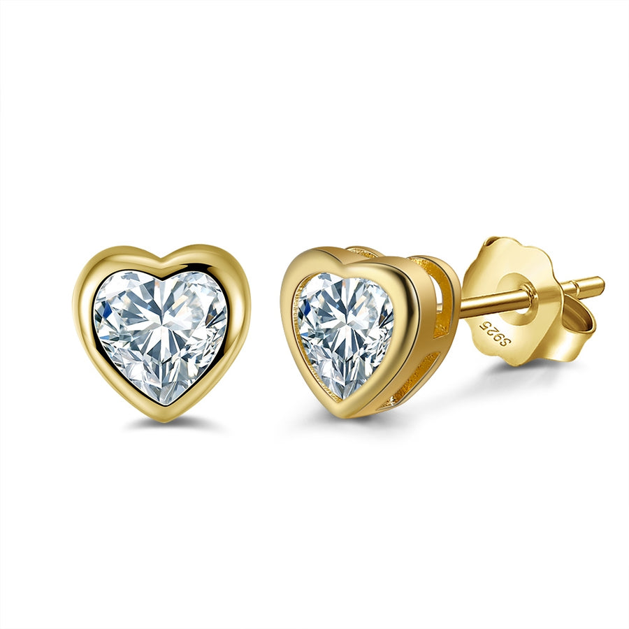 Crystal Heart Studs