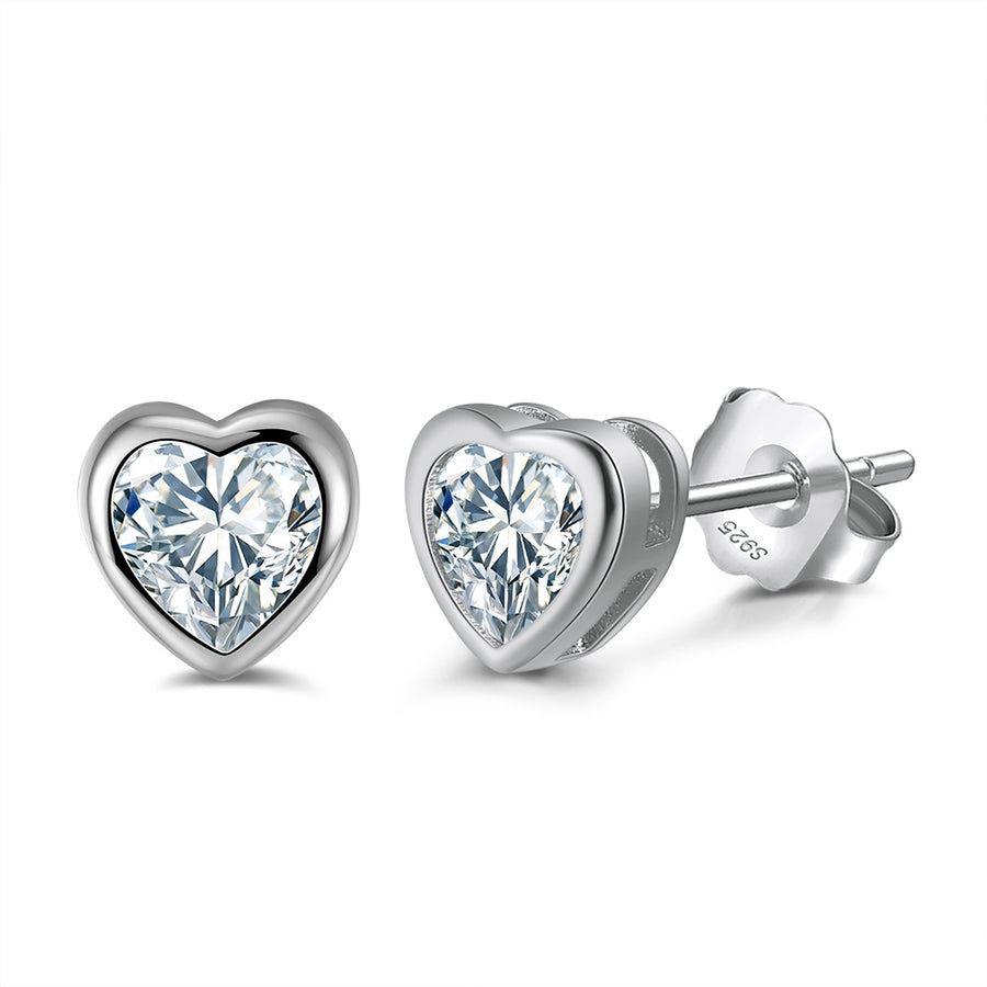 Crystal Heart Studs