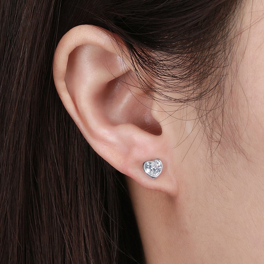 Crystal Heart Studs