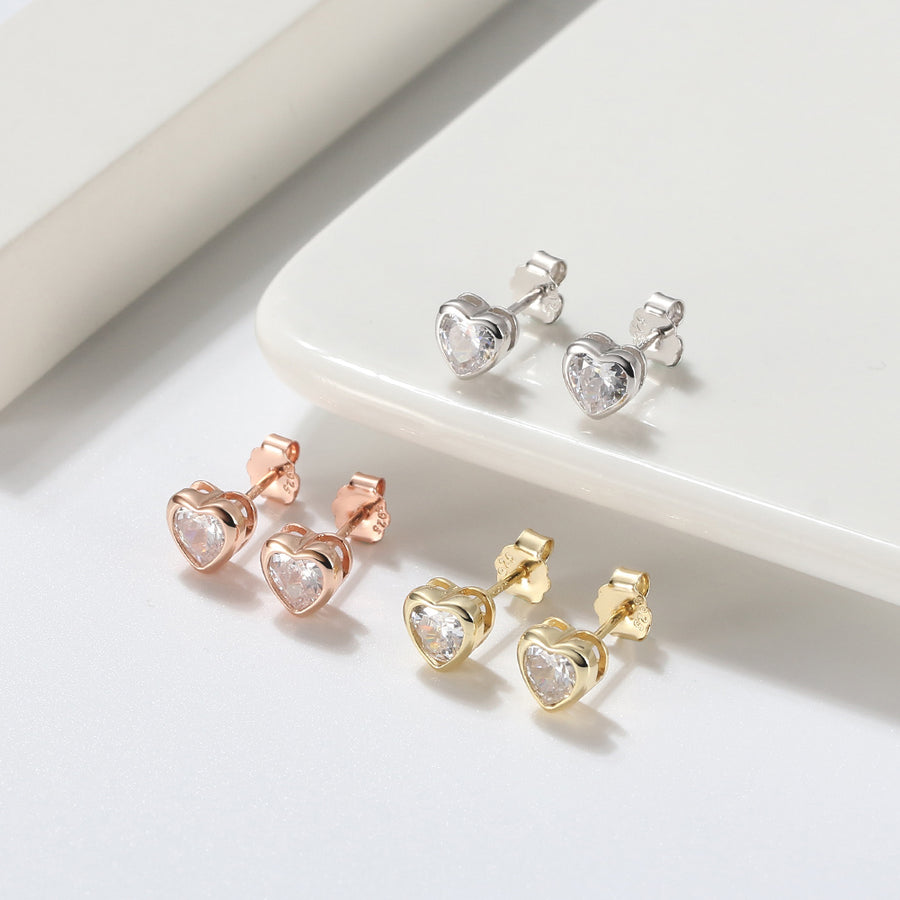 Crystal Heart Studs