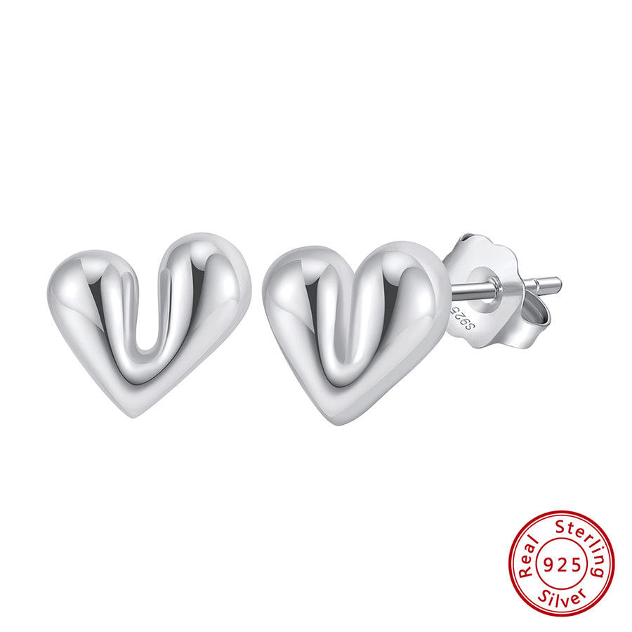 Curve Heart Studs