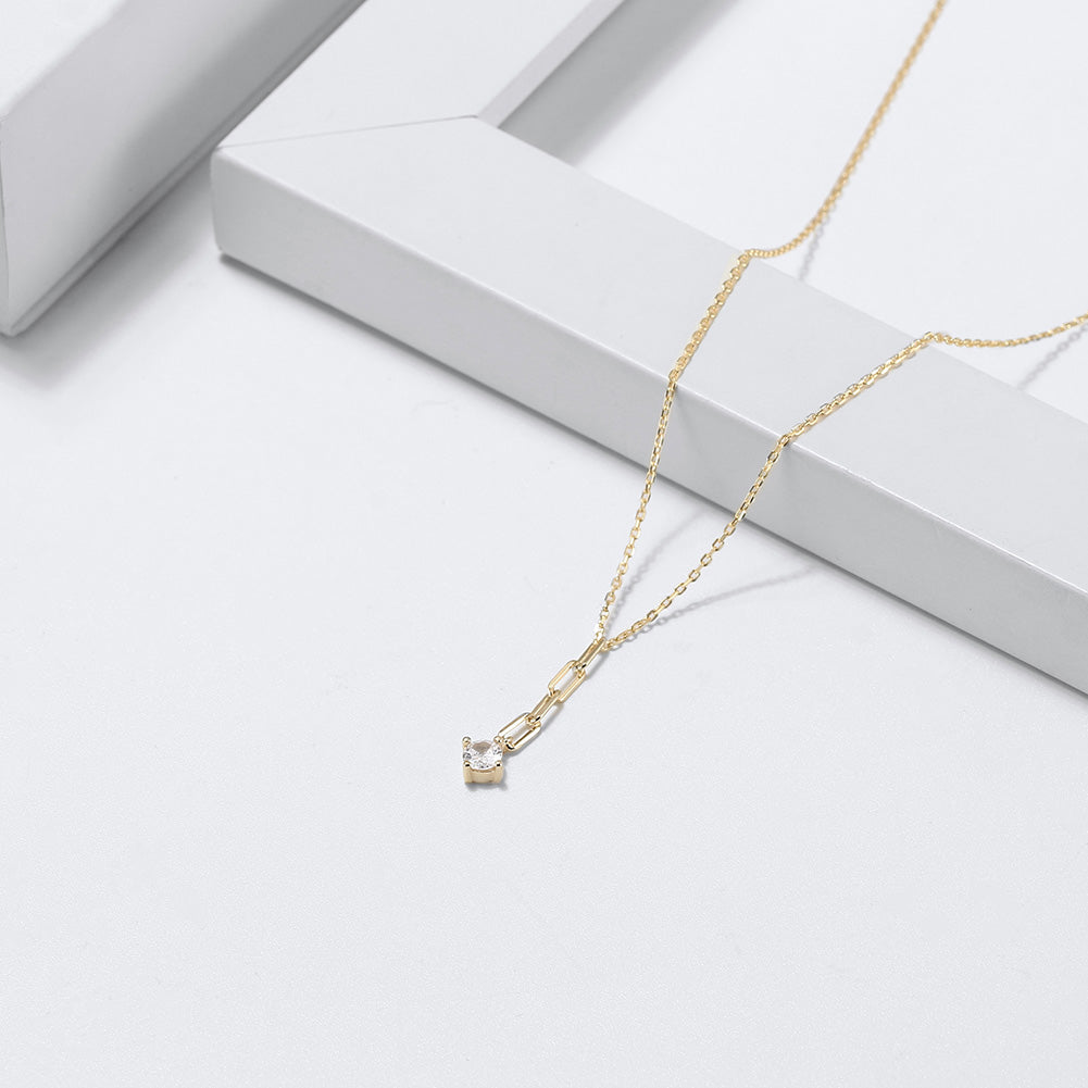 Paper Clip Diamond Layer Necklace