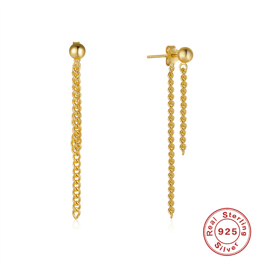 Chain Beads Layer Earrings