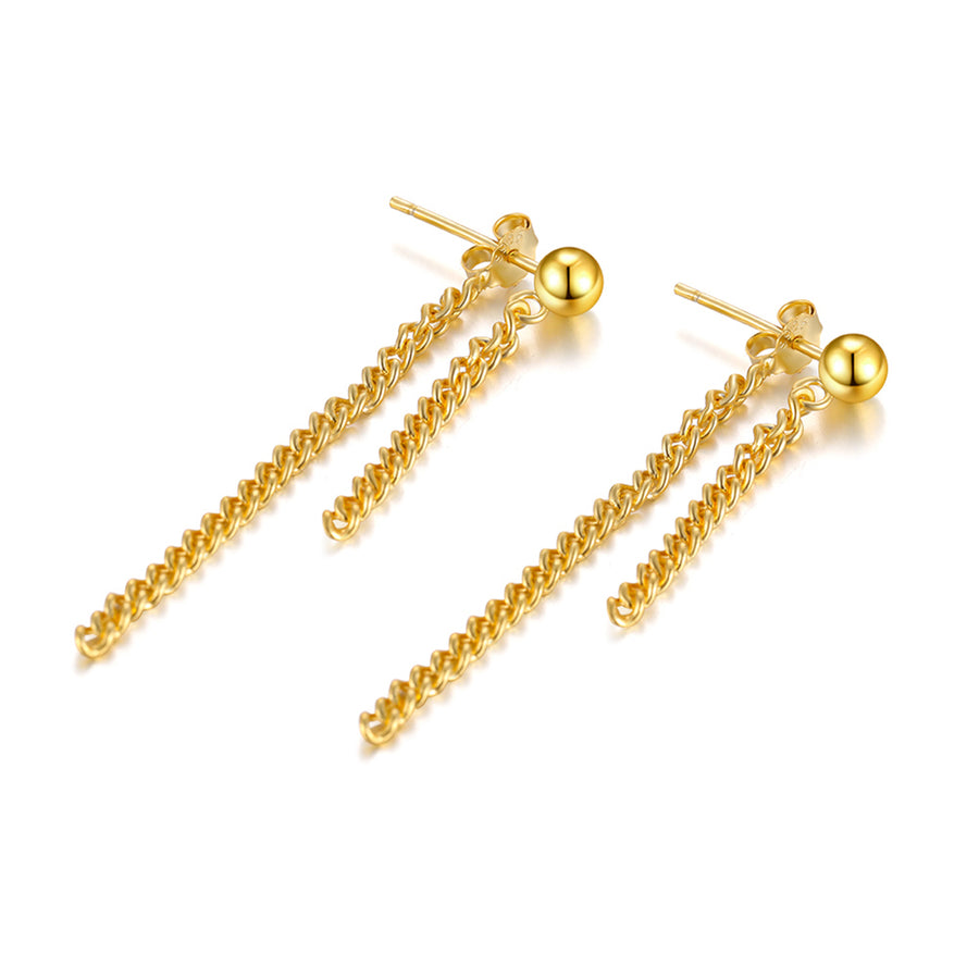 Chain Beads Layer Earrings