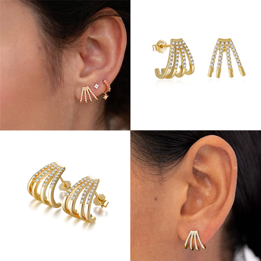 Claw Zirconium Earrings