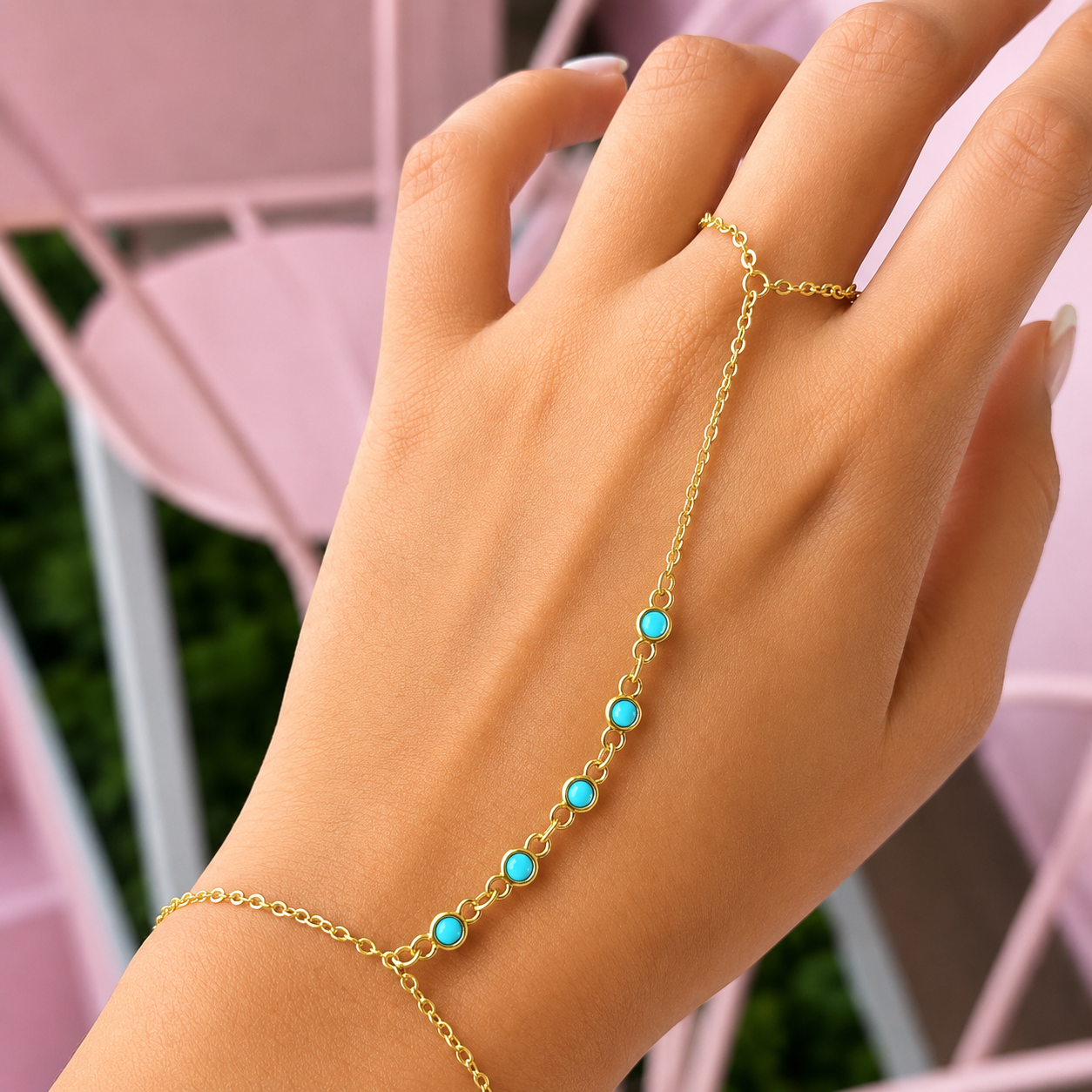 Delicate Hand Crystal Chain Bracelet