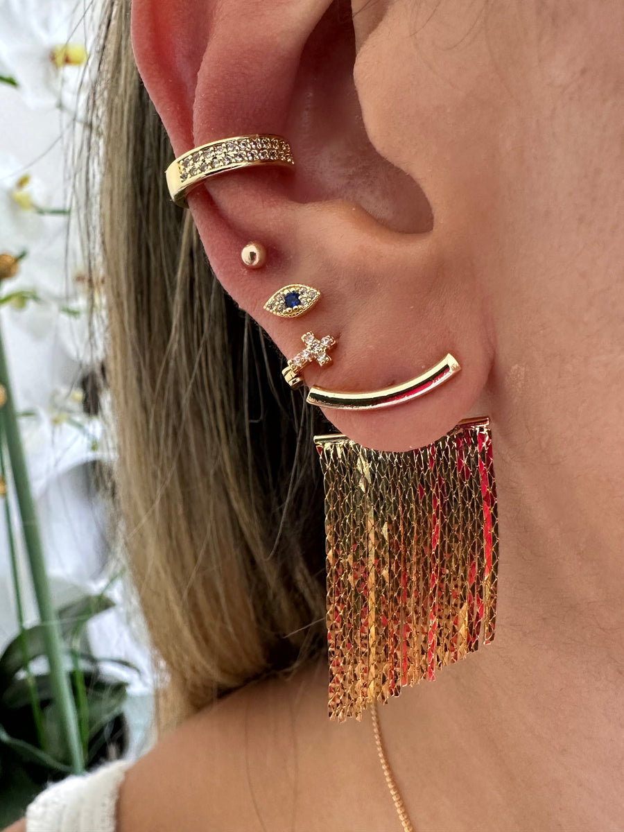 Gold Curtains Earrings