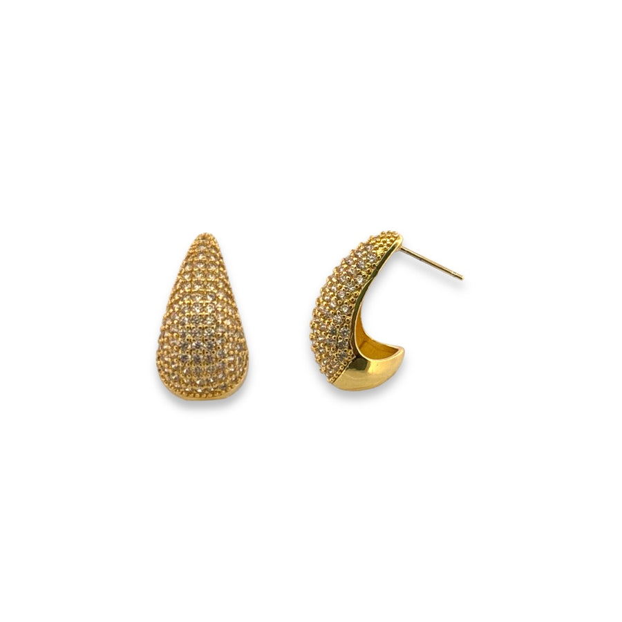 Chunky Tear Drops Full Zirconium Earrings