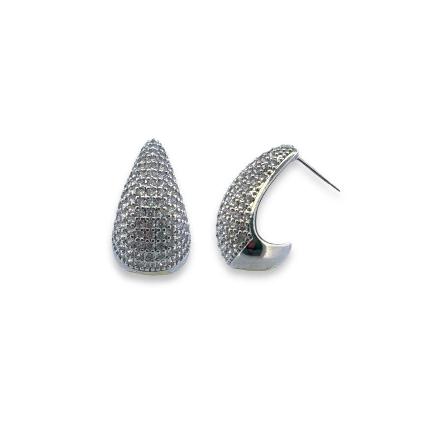 Chunky Tear Drops Full Zirconium Earrings