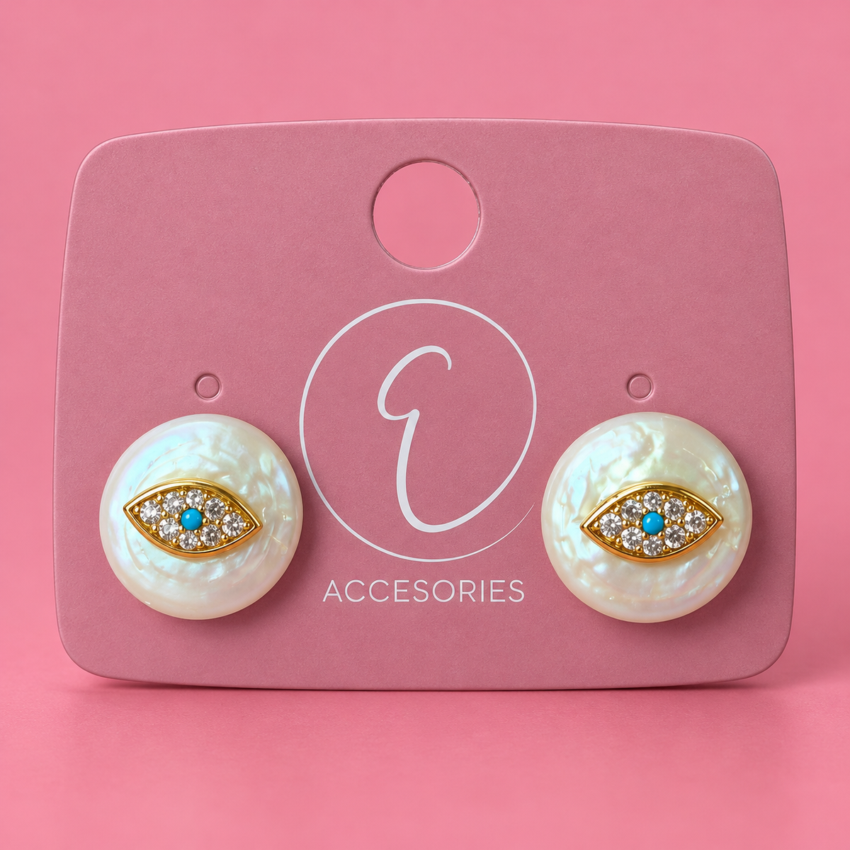 Pearls Evil Eye Earrings