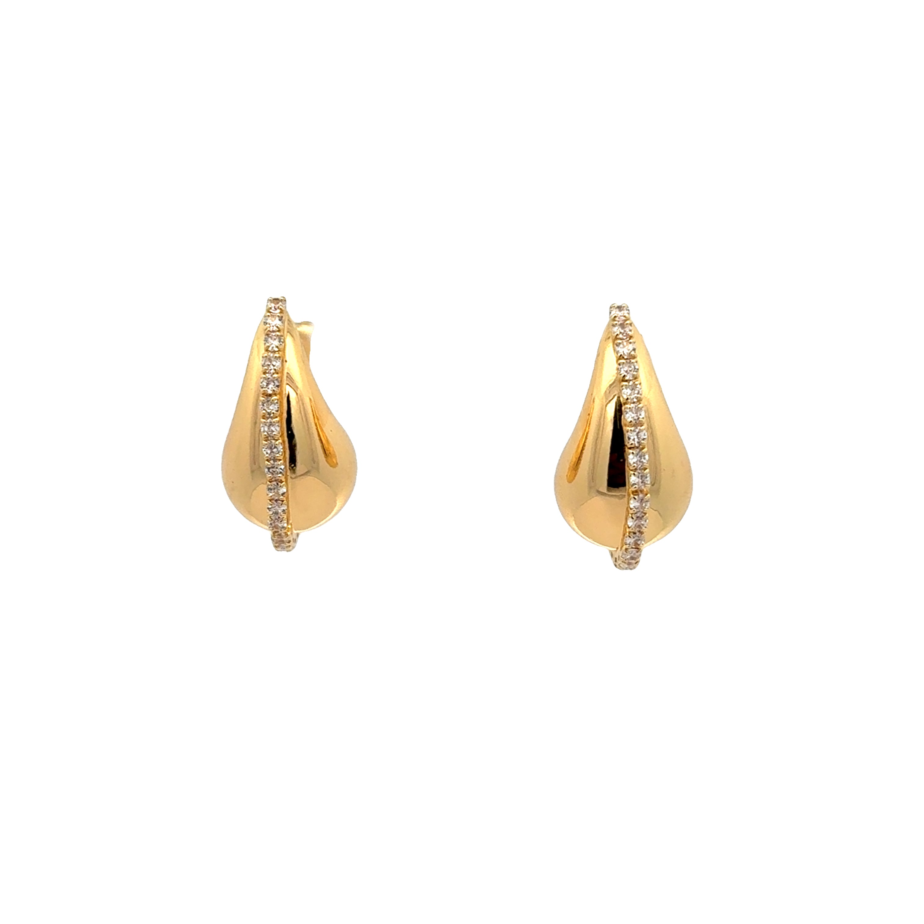 Diamond Line Tear Drops Earrings