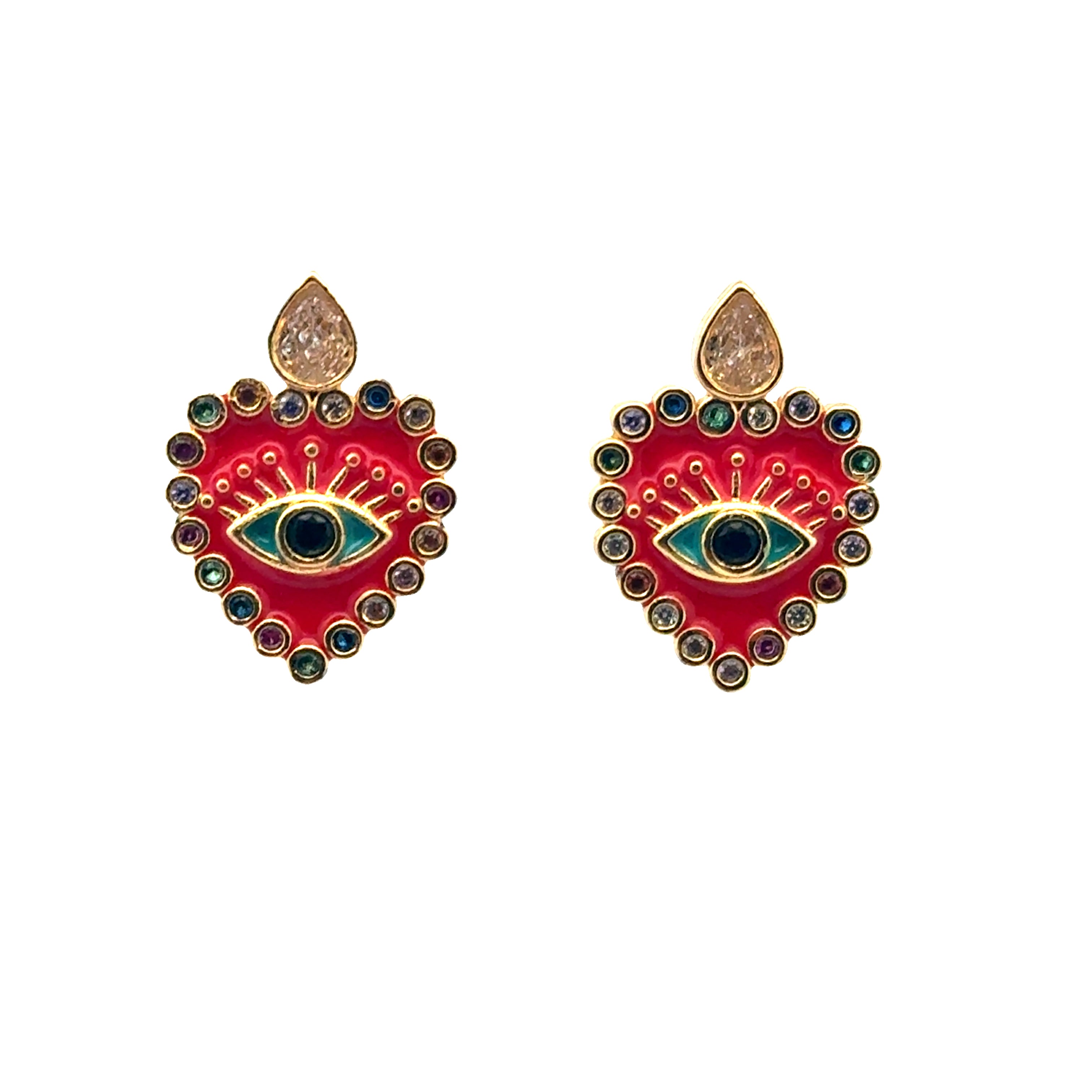 Heart Evil eye Earrings