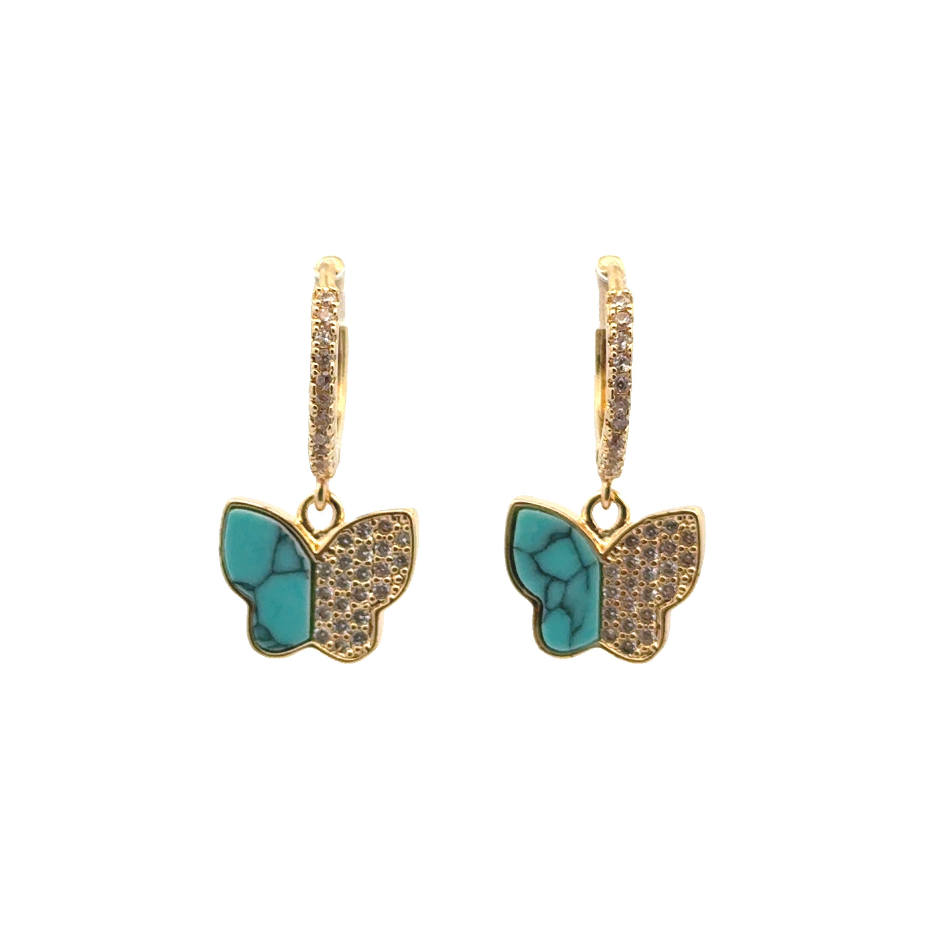 Butterfly Nacar Hoops
