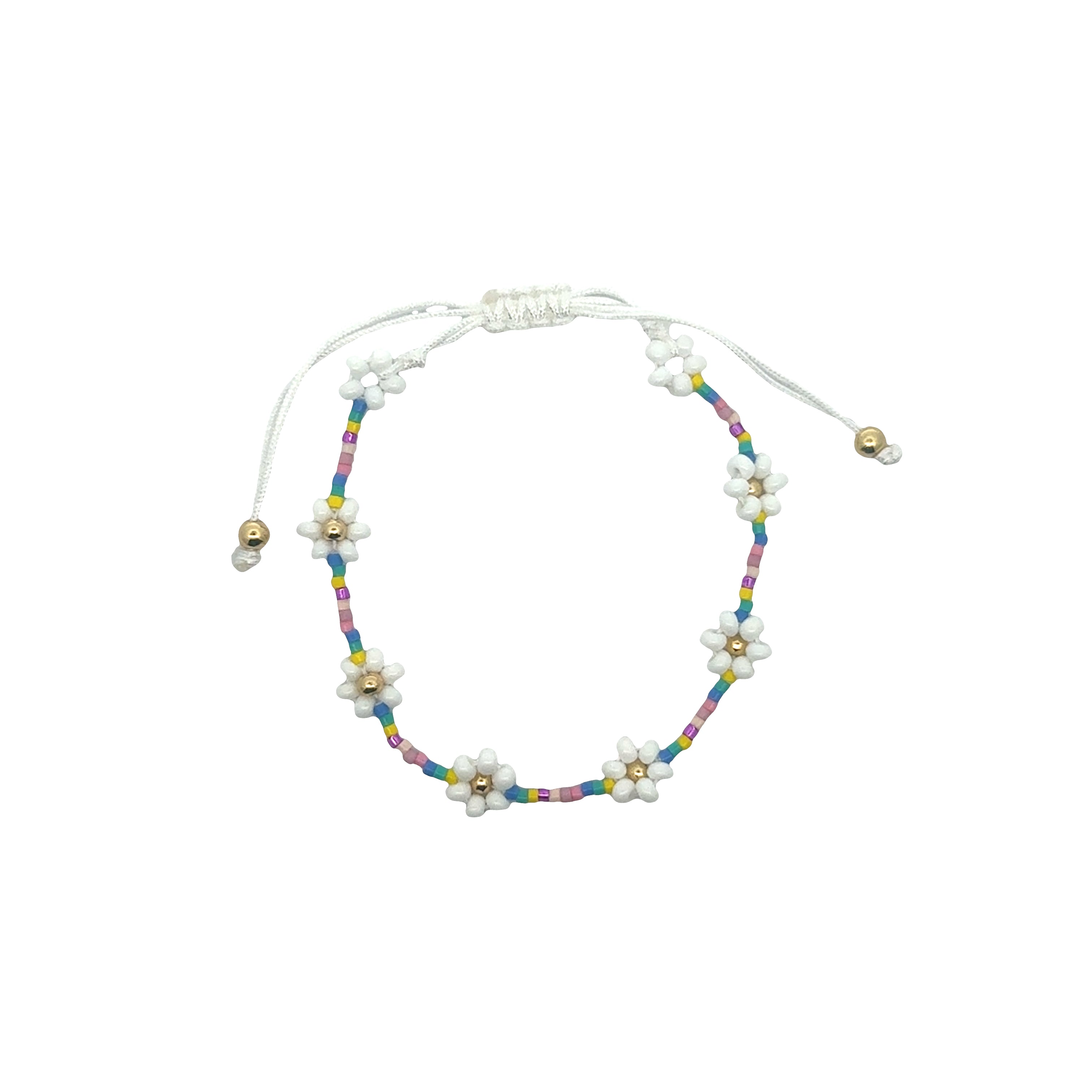 Summer Beaded Flower Bracelet