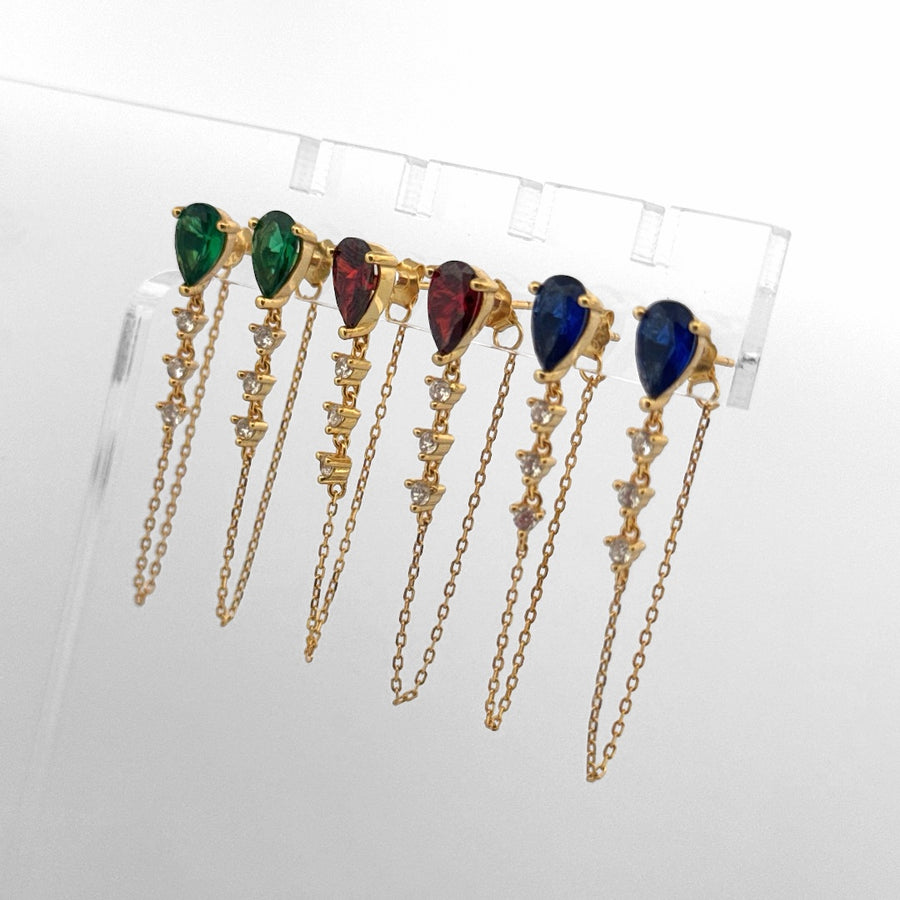 Crystal Color Chain Earring