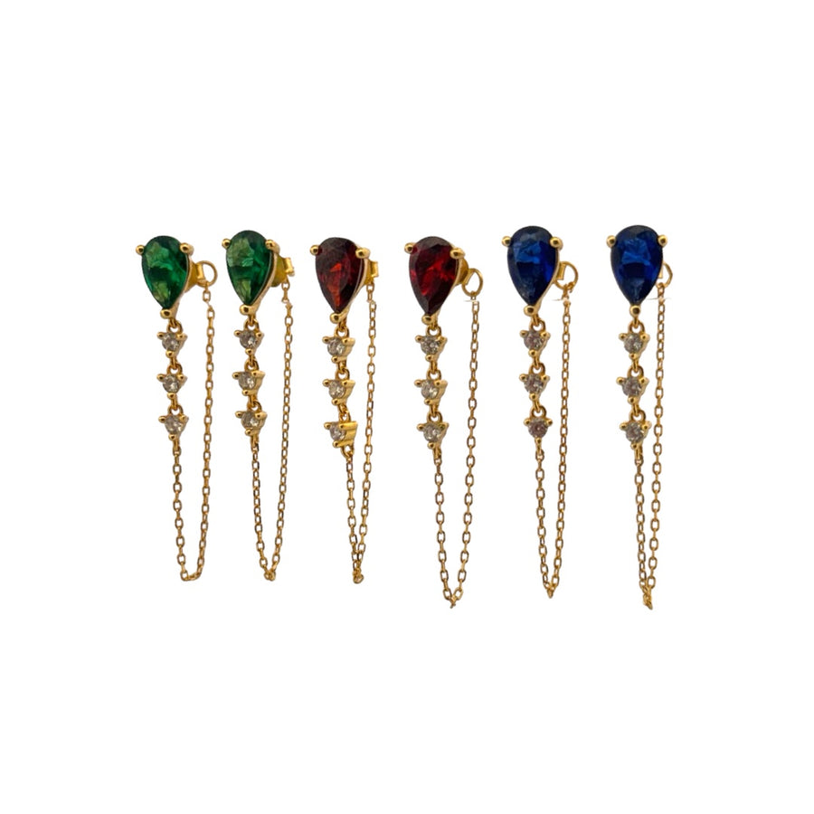 Crystal Color Chain Earring