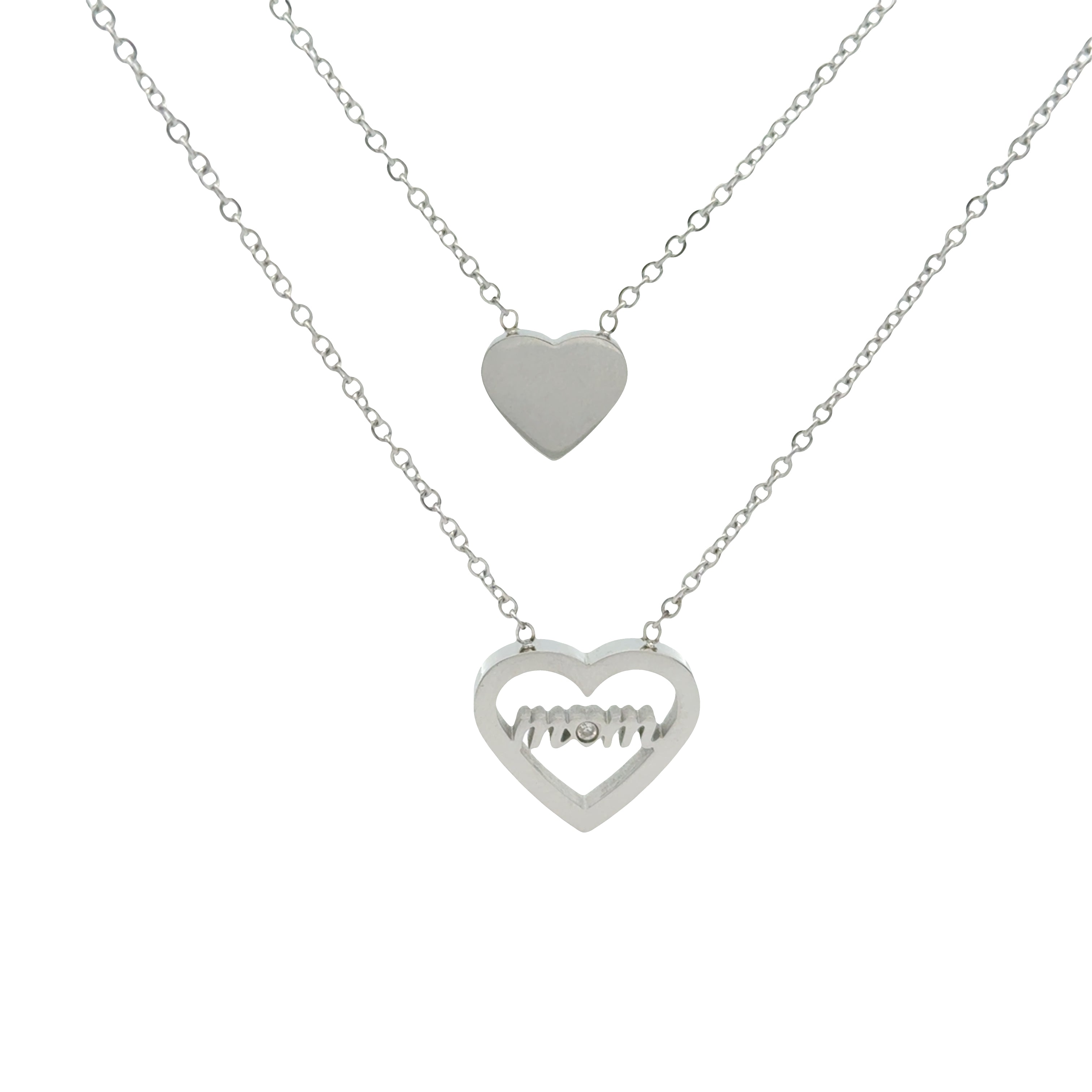 Mom Double Heart Necklace
