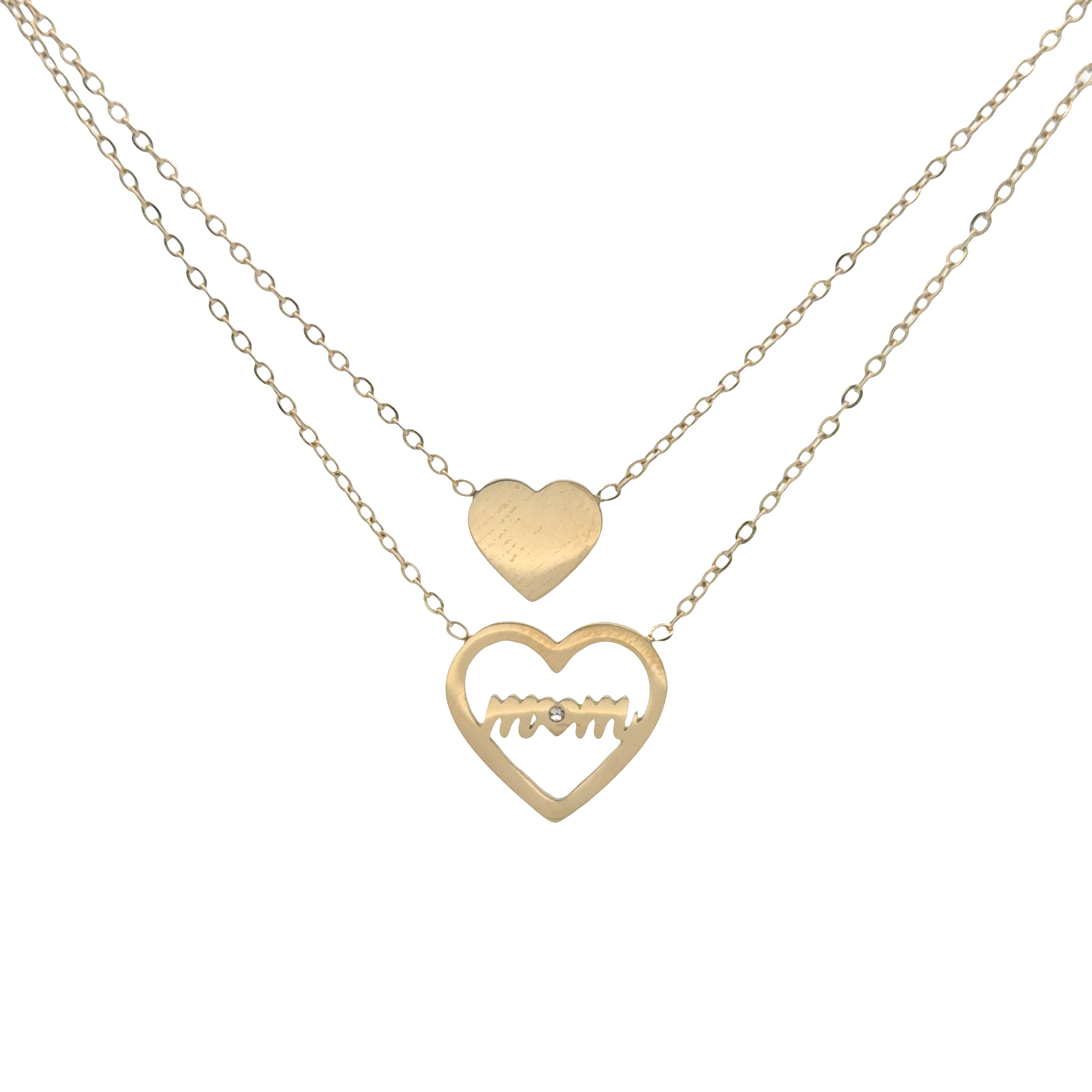 Mom Double Heart Necklace