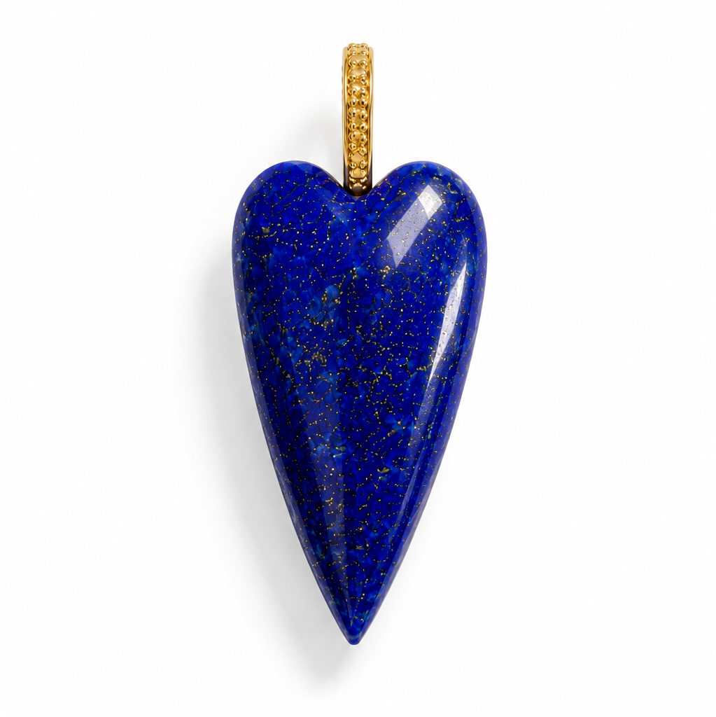 Heart long Natural Stone Charm