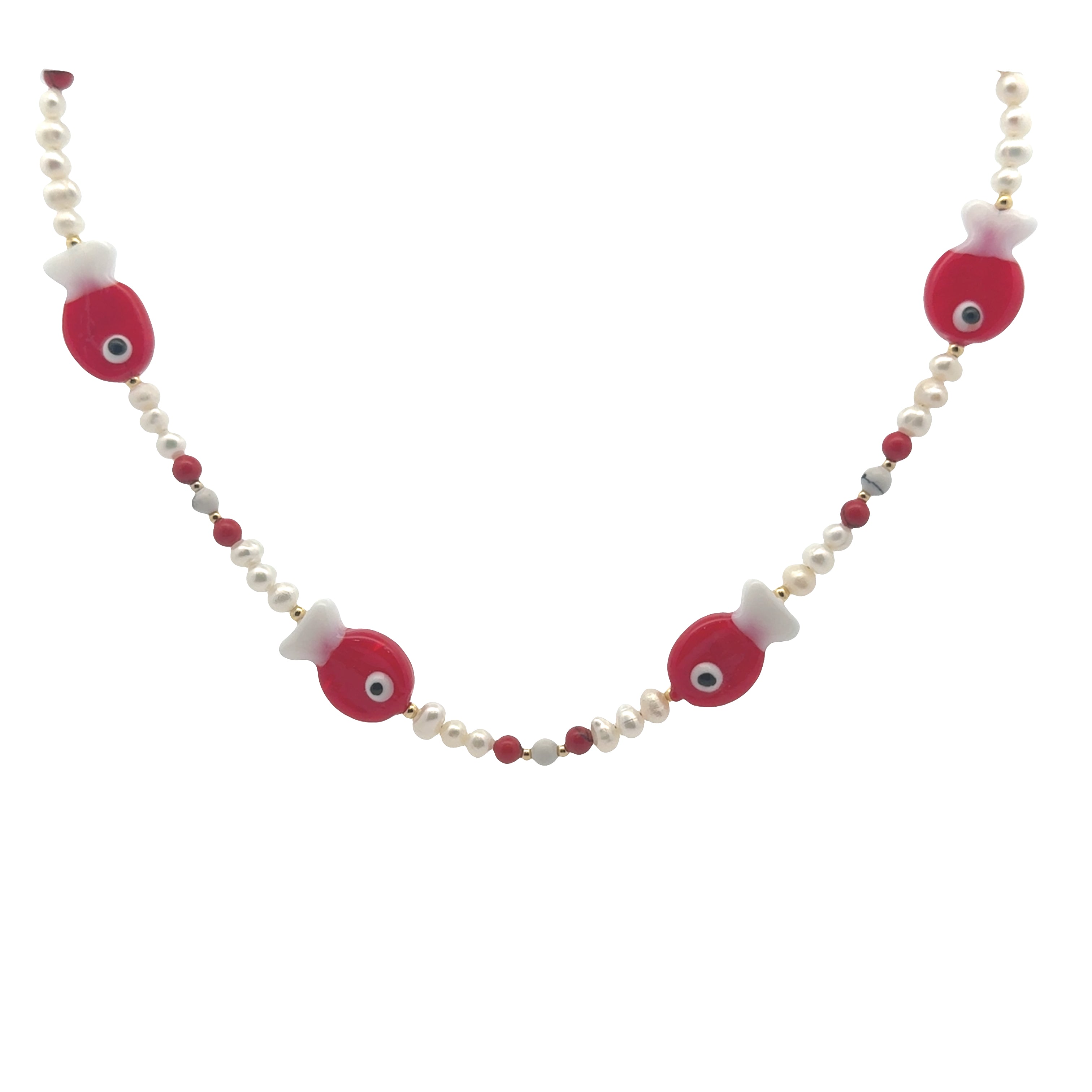 Fish Bubble and Pearl Necklace Collection