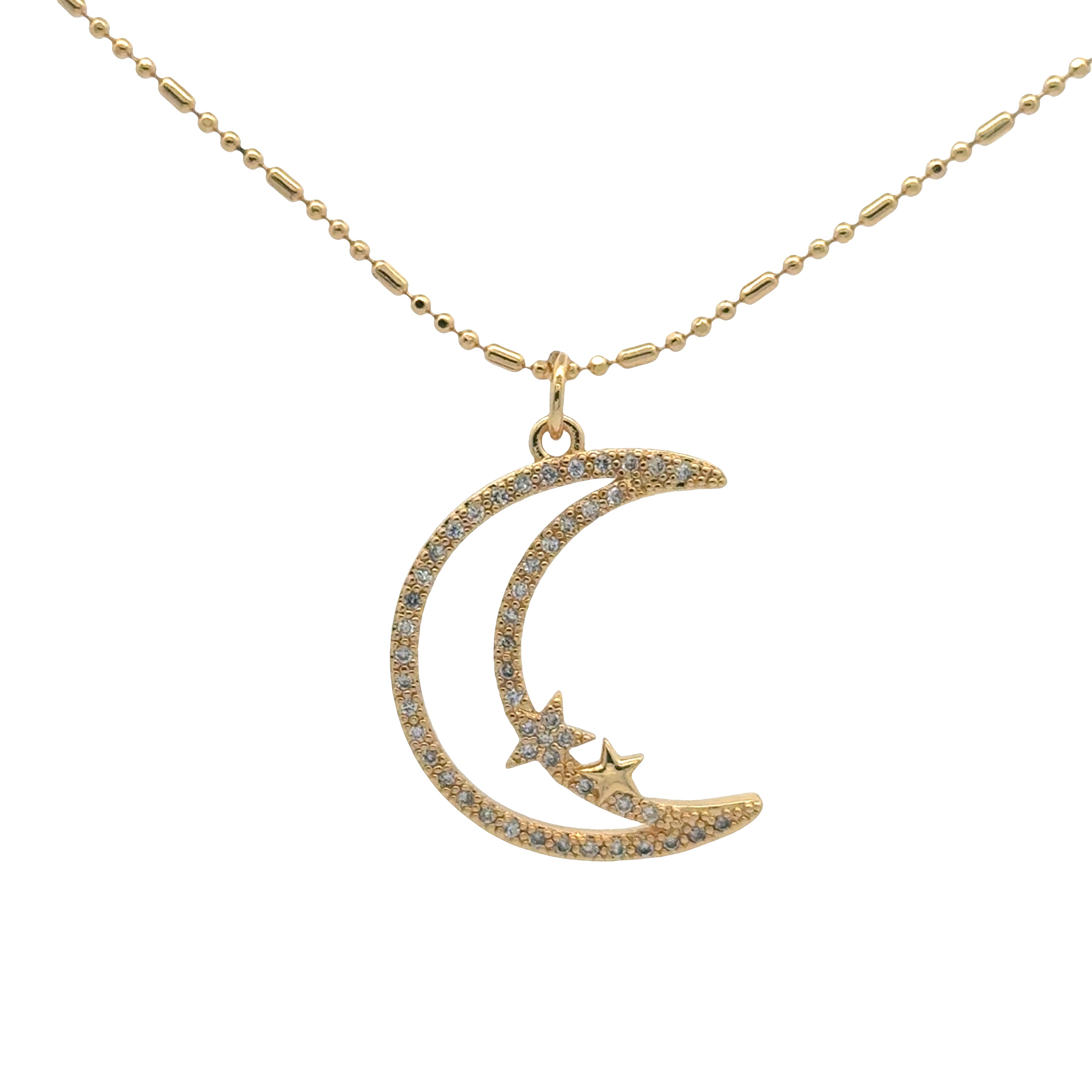 Moon and 2 stars Necklace