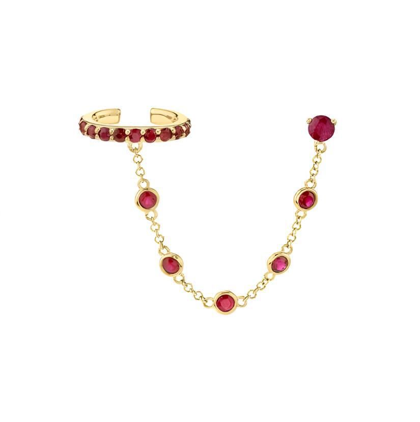 Crystals Dots Earrings Plus Earcuff