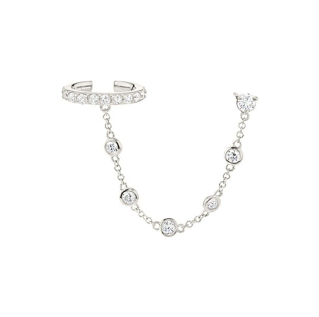 Crystals Dots Earrings Plus Earcuff