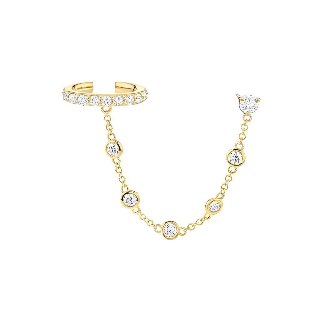 Crystals Dots Earrings Plus Earcuff