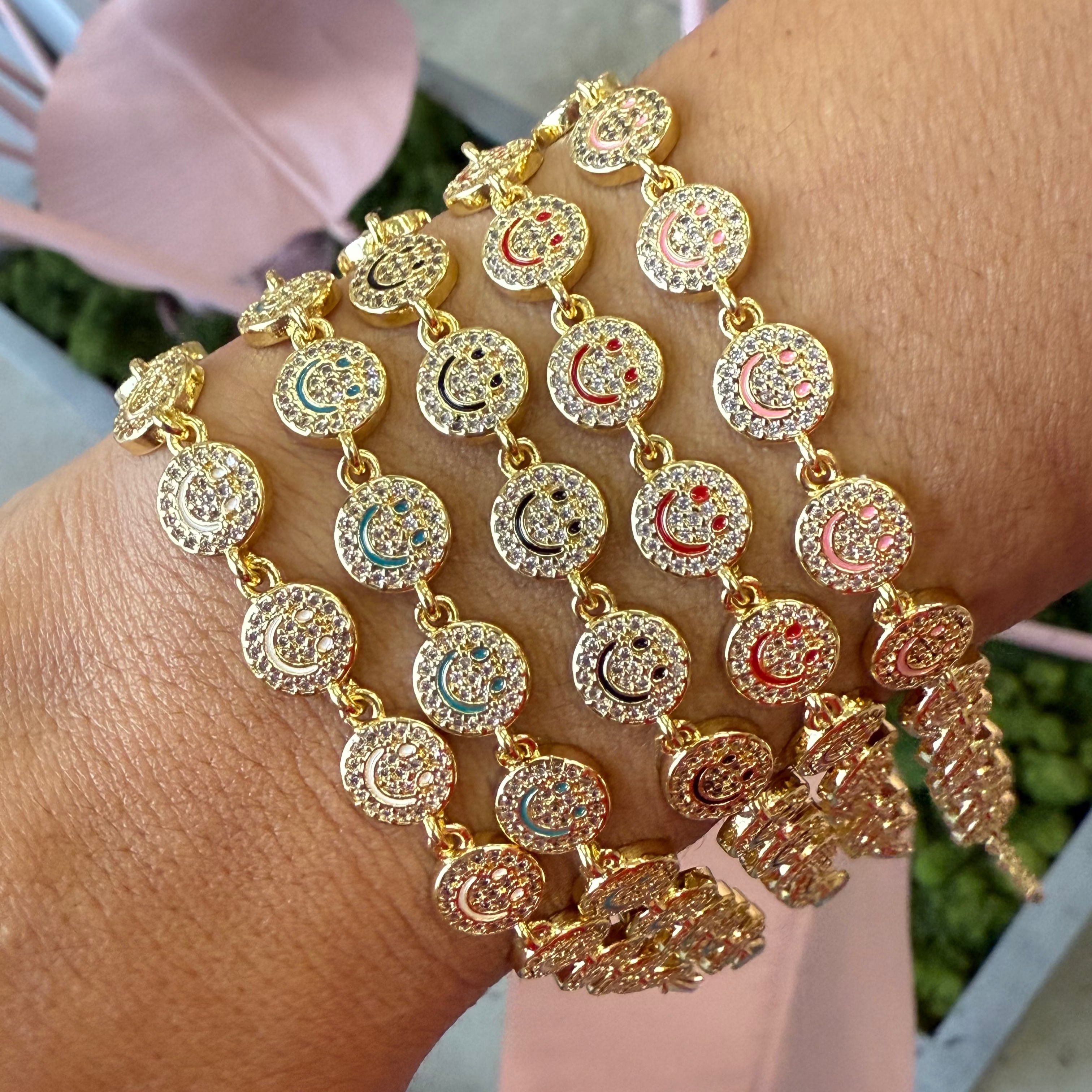 Multi Smiley Face Bracelet