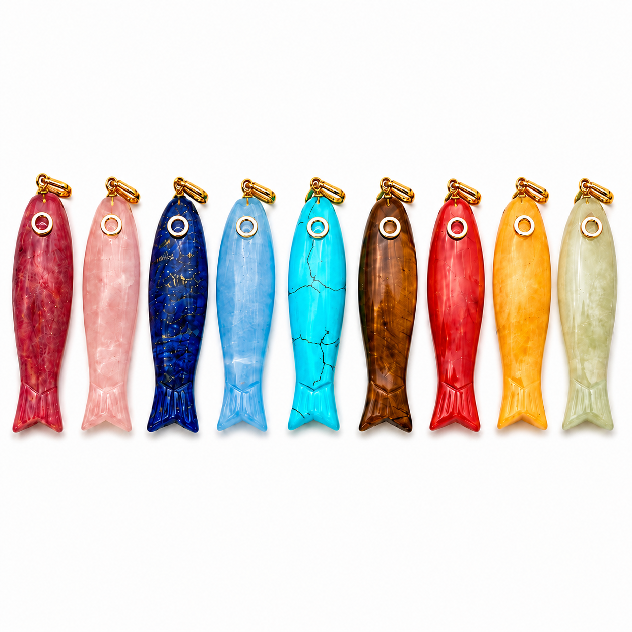 Lucky Fish Gemstone Charm