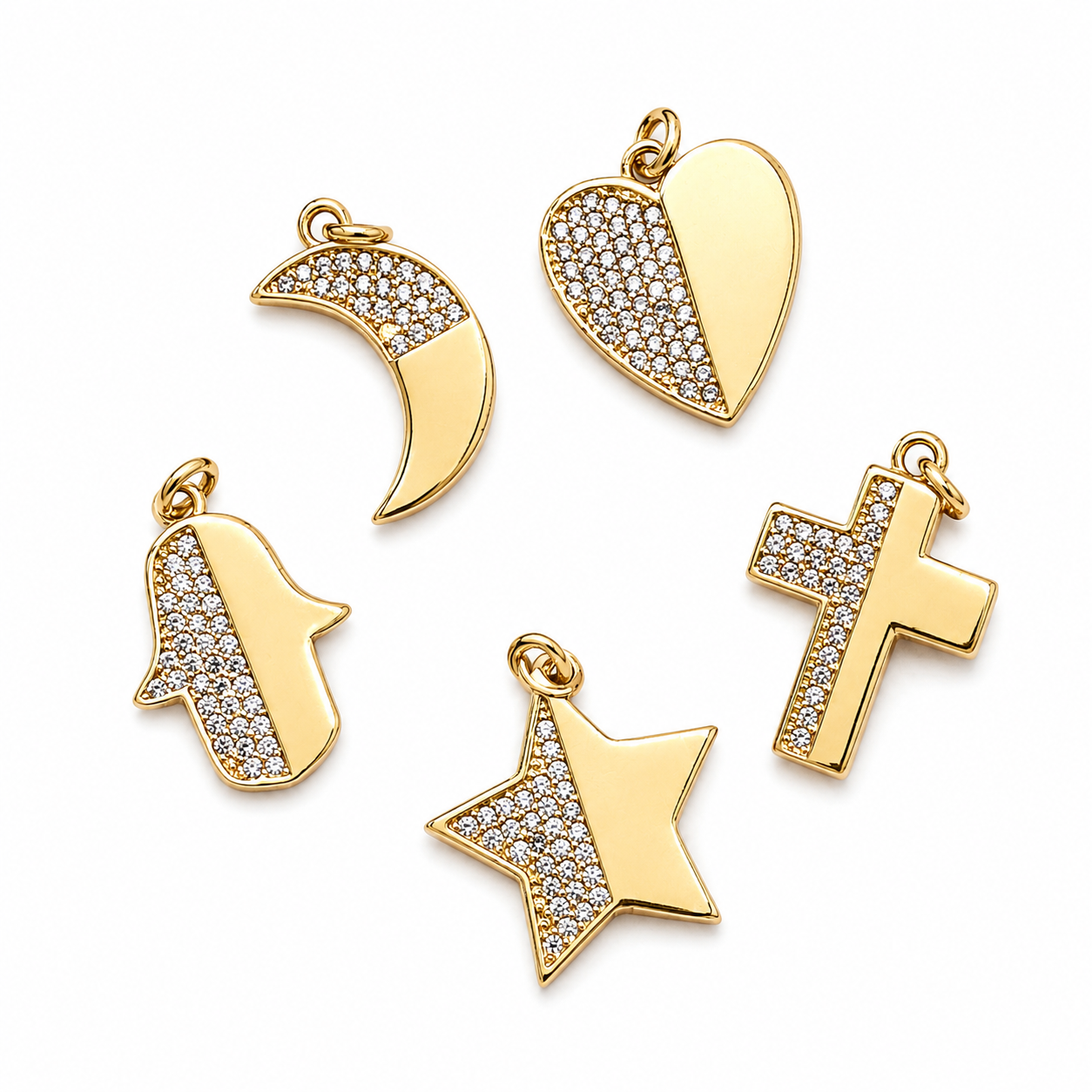 Half Zirconium Shape Charms