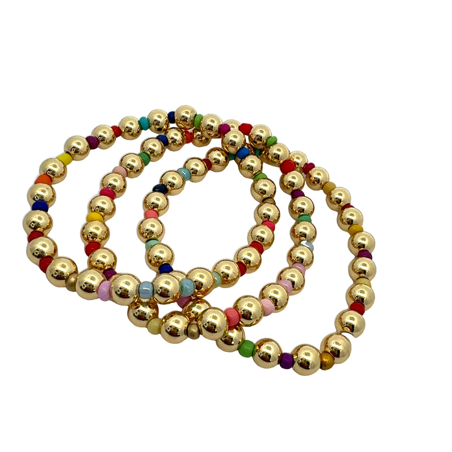 Rainbow Gold Beads Bracelet