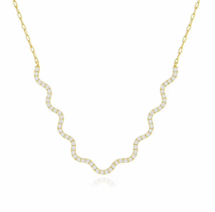 Paper Clip Wave Necklace