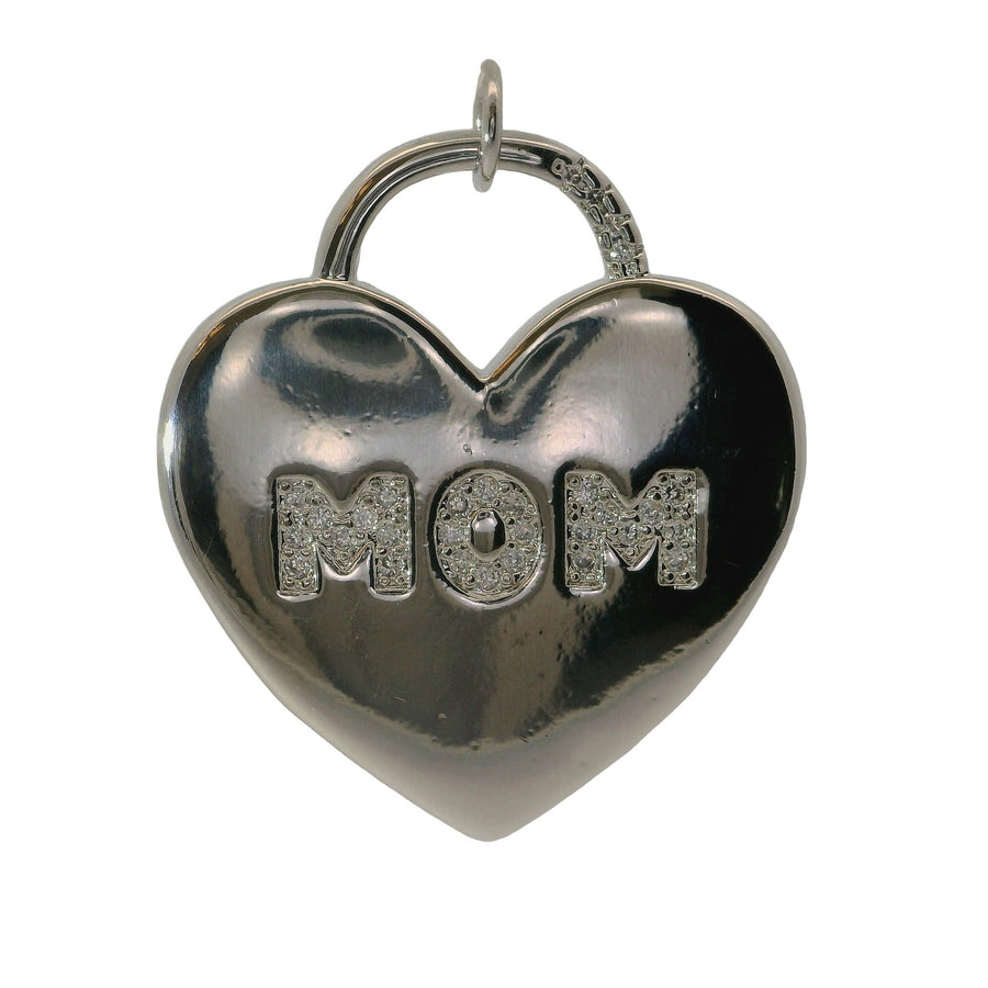 Mom Heart Lock Charm