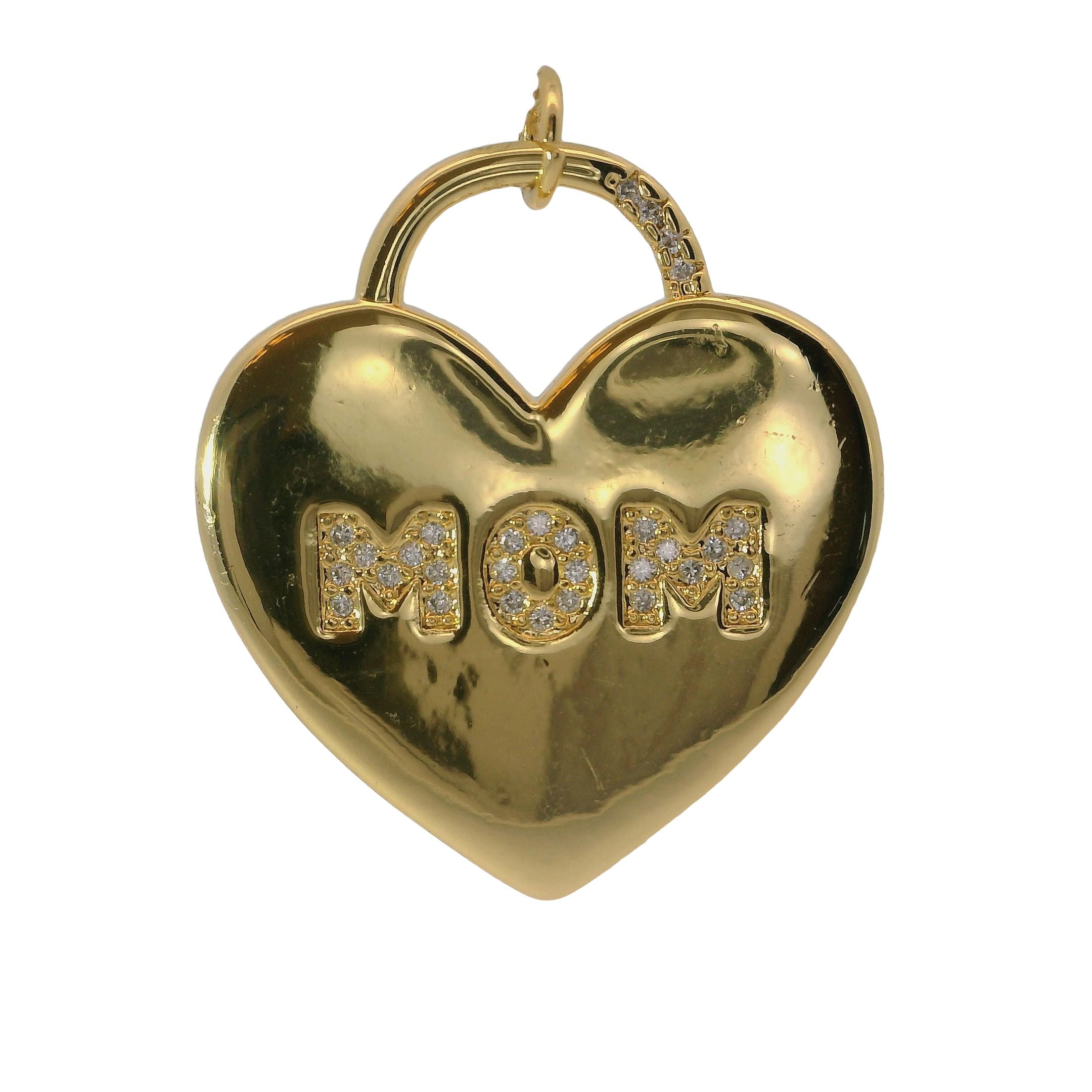 Mom Heart Lock Charm