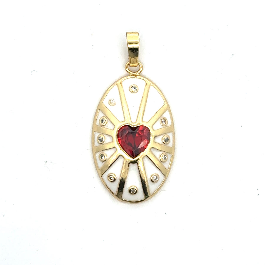 Oval Heart Fancy Charm