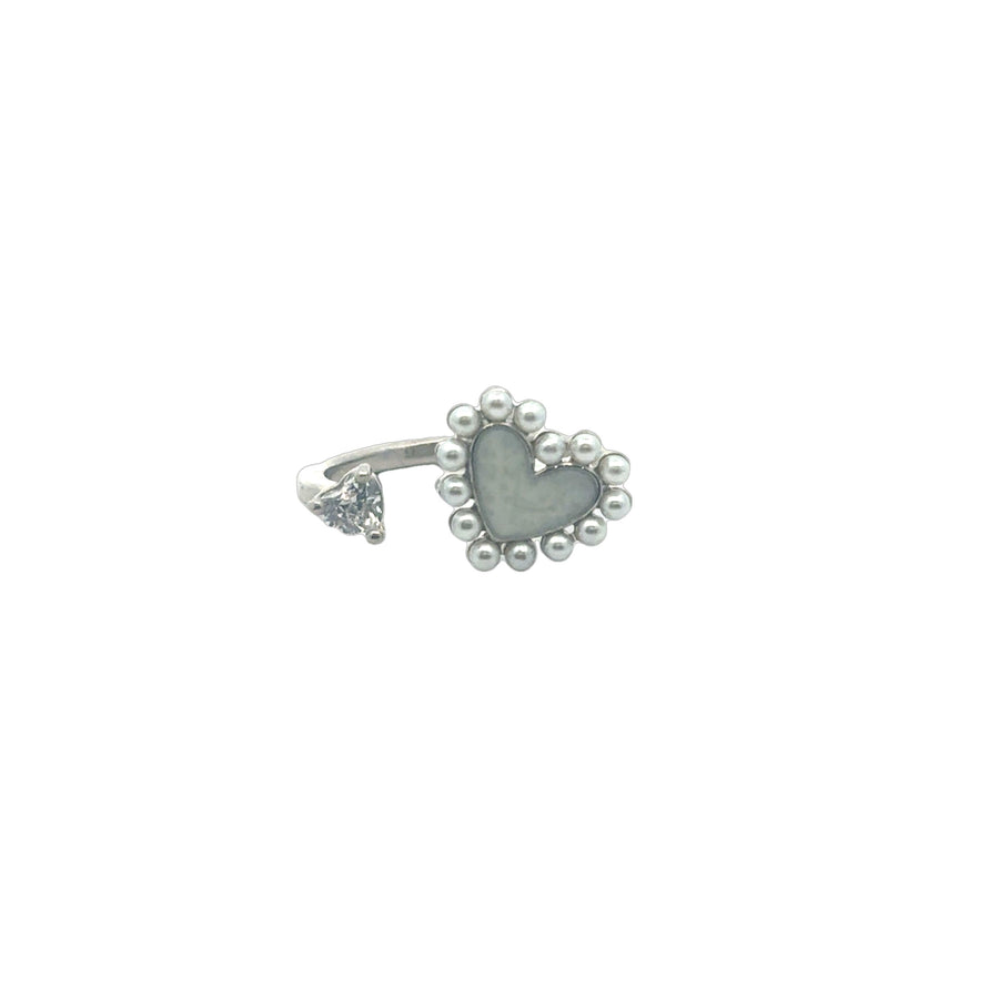 Pearls Frame Hearts Ring