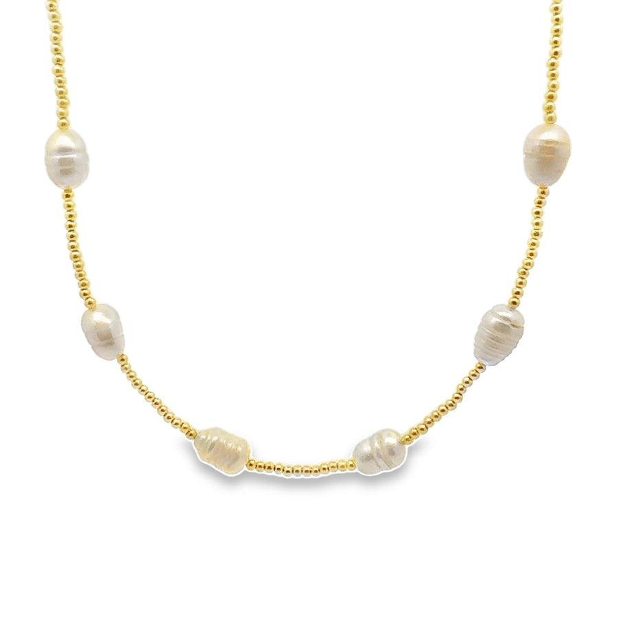 Peaceful Pearls and Nacar Necklace