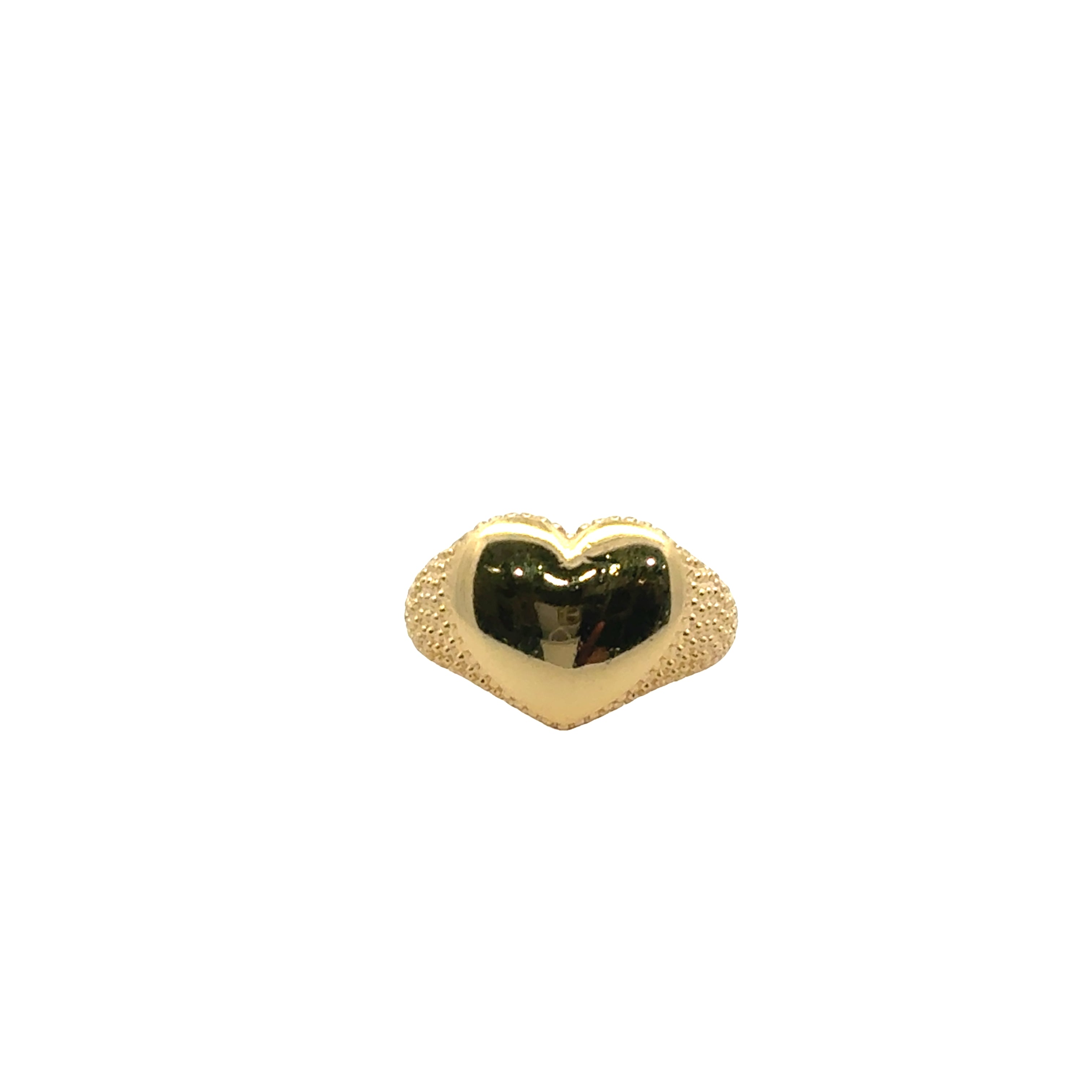 Puffed Heart Textured Ring