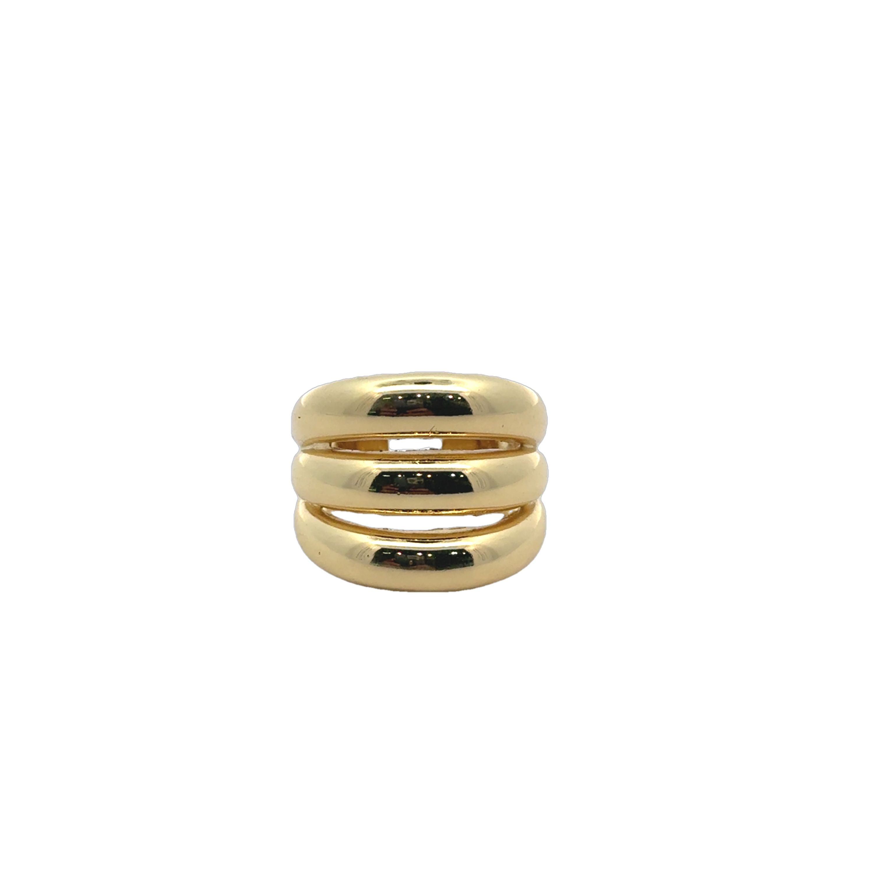 Triple Chunky Lines Ring