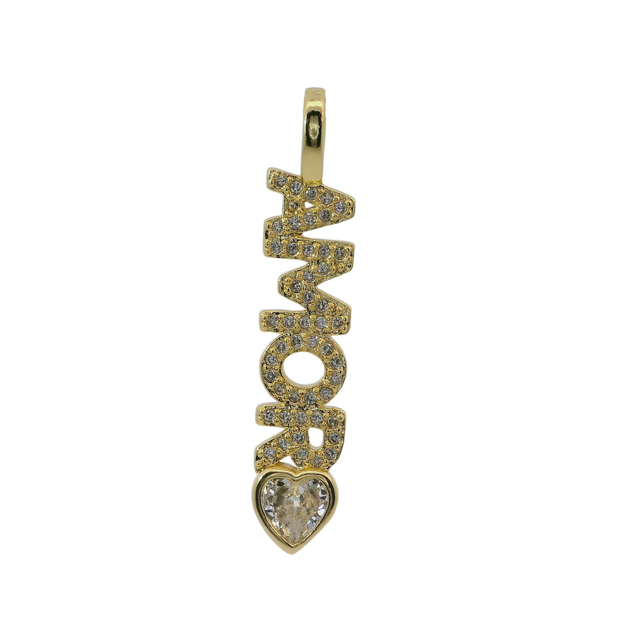 Word Heart Crystal Charm