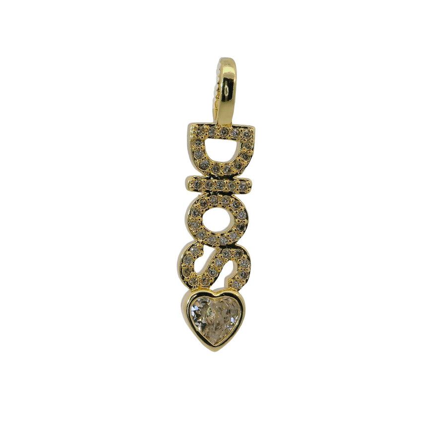 Word Heart Crystal Charm