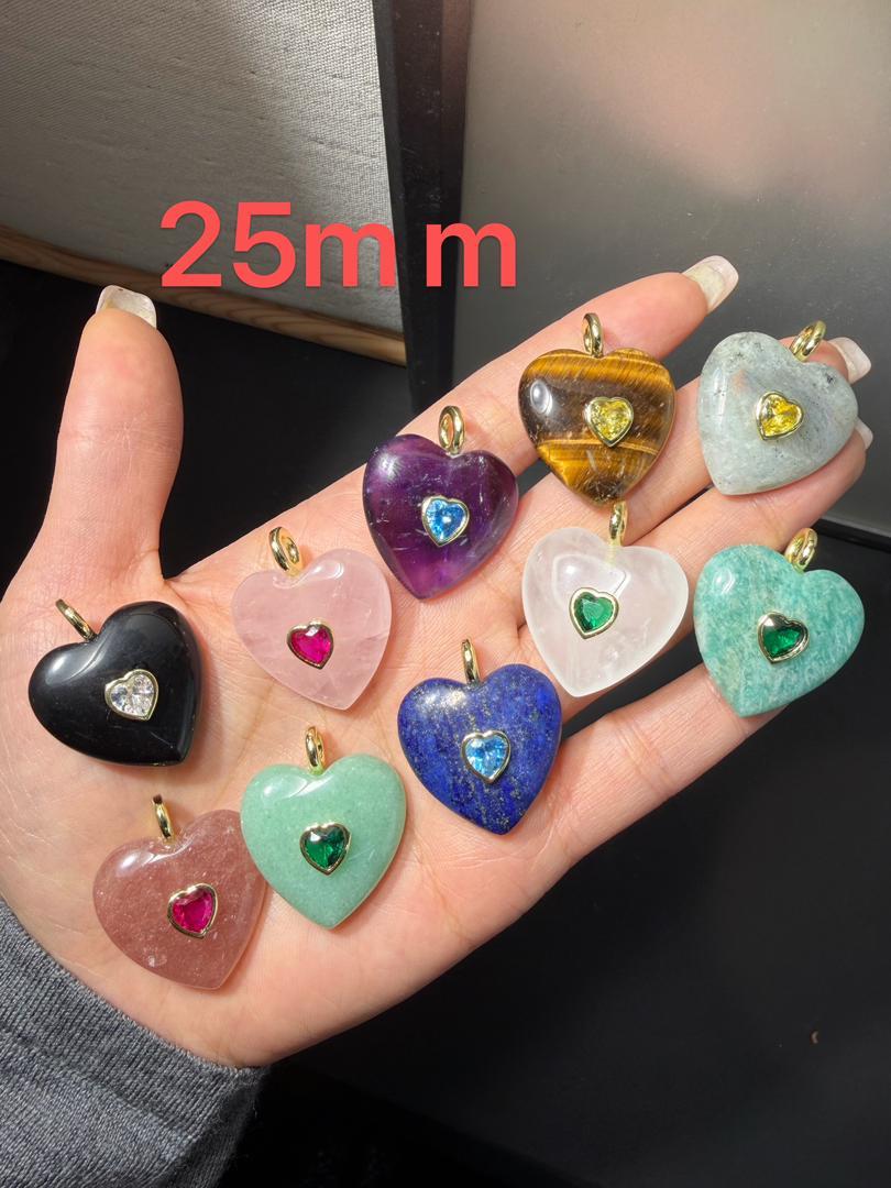 Natural Stone Heart Charm