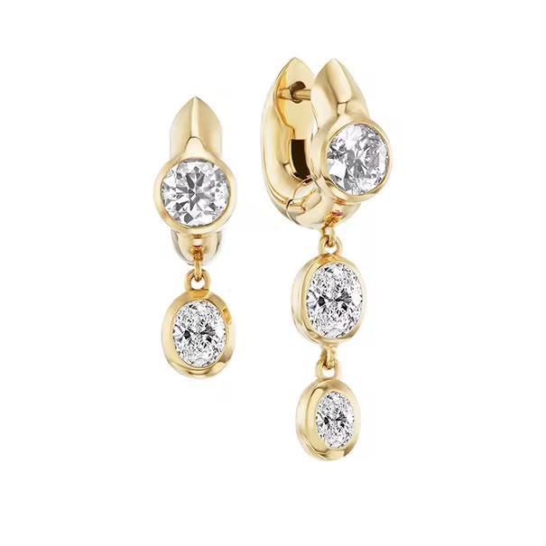 Double Drop Sparkle Huggie Earrings