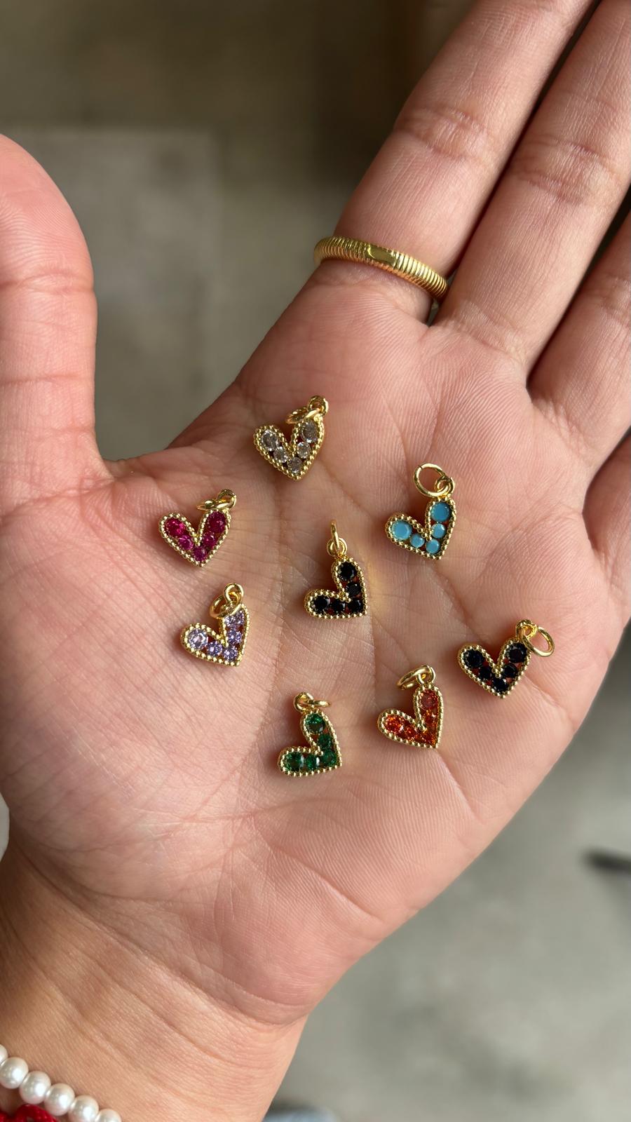 Little Crystal Hearts Charms