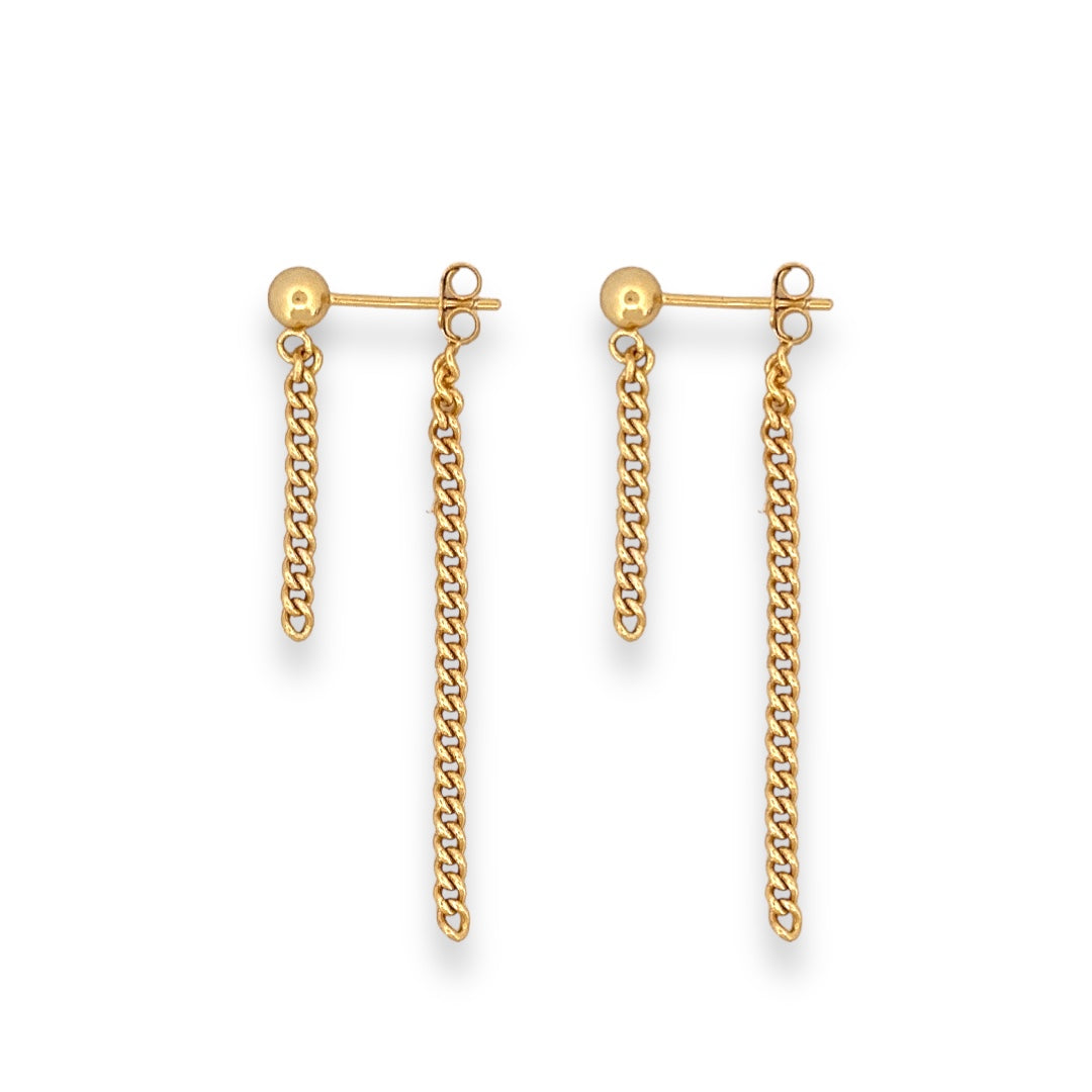 Chain Beads Layer Earrings