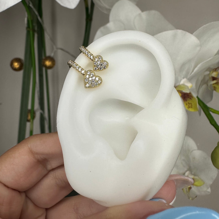 Double Heart Earcuff