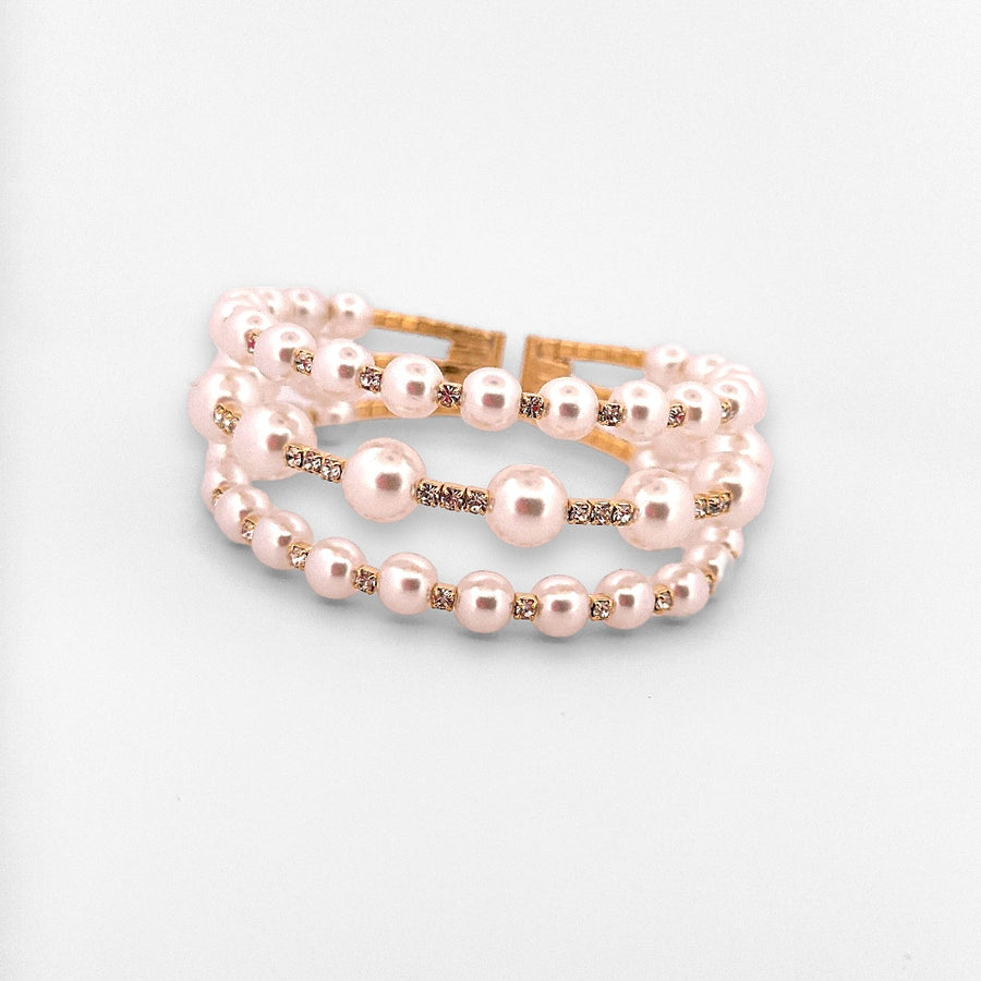 Pearls and White Crystals Bracelet